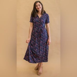 Merrick White Anywhere Henley Dress in ditsy floral